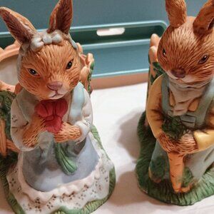 Mr. & Mrs. Easter Rabbit candle holders